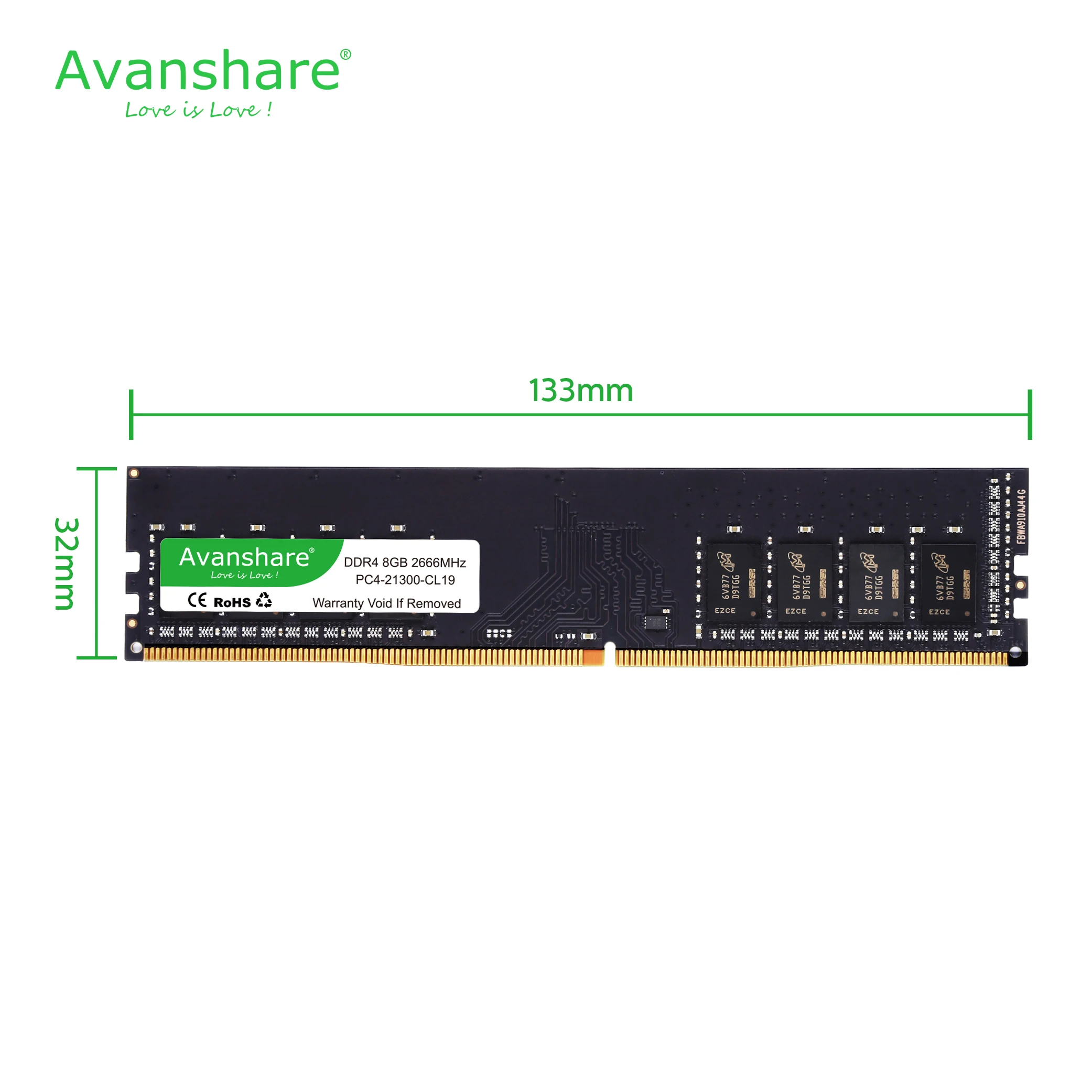 Avanshare DDR4 оперативная память 4 ГБ 8 16 2666 2400 МГц 288Pin пожизненная гарантия высокая