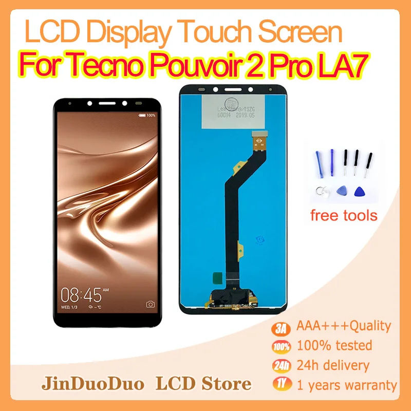 

6.0" Original Lcd Monitor For Tecno Pouvoir 2 Pro LA7 LCD Touch Screen Digitizer Replacement Pouvoir2 2Pro Replacement Part