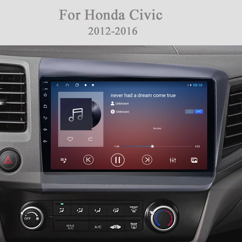 Автомагнитола для Honda Civic (2012-2016) мультимедийный видеоплеер с GPS-навигацией Android 10 0
