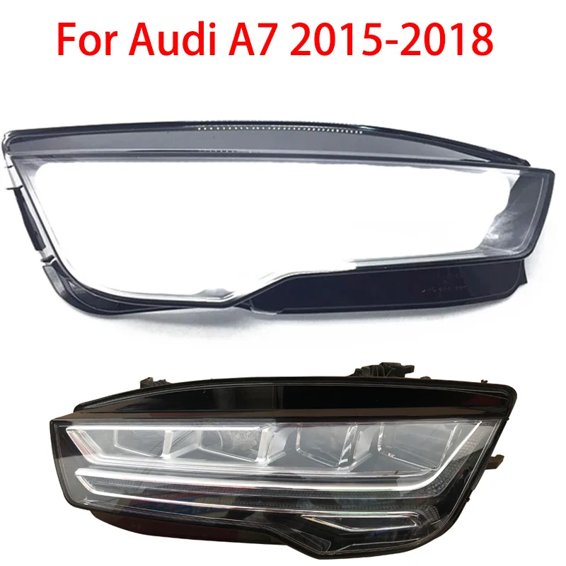 

For Audi A7 2015-2018 LED Lens Shell Headlight Lampshade Headlight Glass Lamp Body Cover with Transparent Cover
