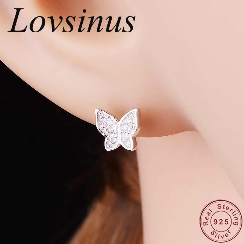 

Hot Sale 2020 New Authentic 925 Sterling Silver Butterfly Stud Earrings for Women Sterling Silver Earrings berloque Jewelry Gift