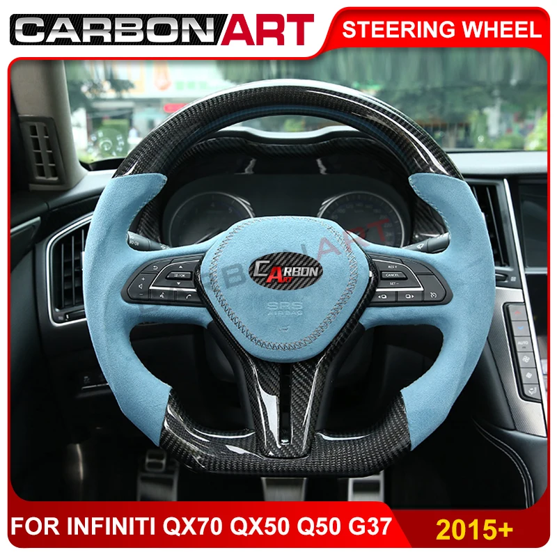 Универсальный черный глянцевый руль из углеродного волокна для замены подходит