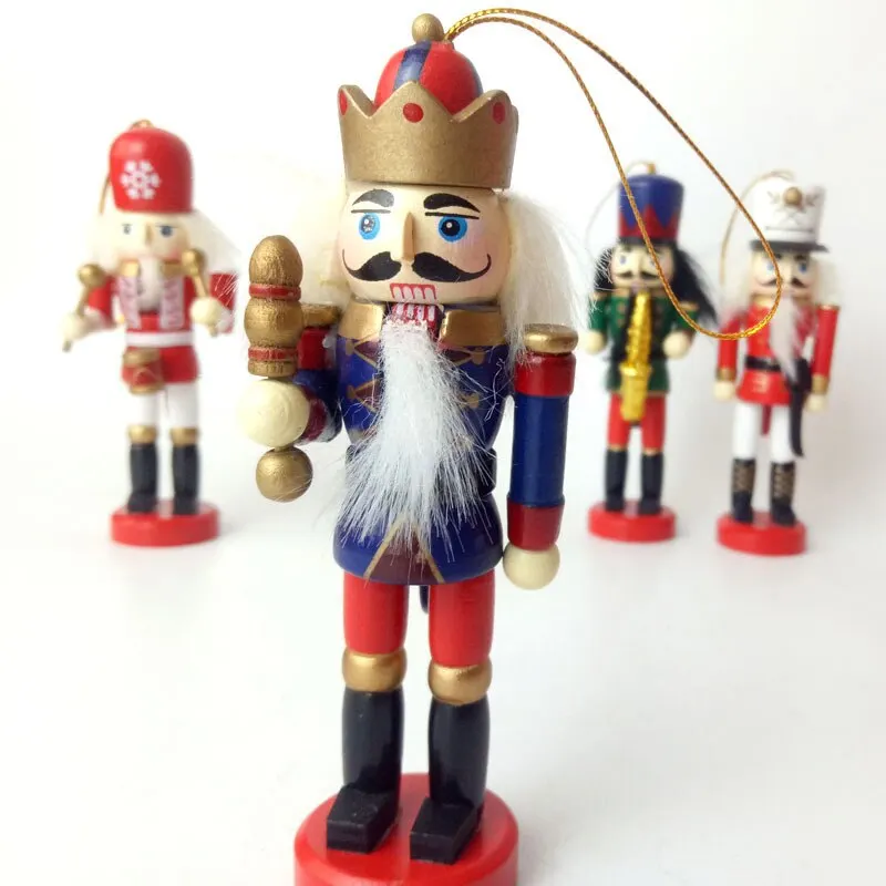 1Pc New Year Decor Kids Doll Wooden Nutcracker Soldier Merry Christmas Decoration Pendants Ornaments for Xmas Tree | Дом и сад