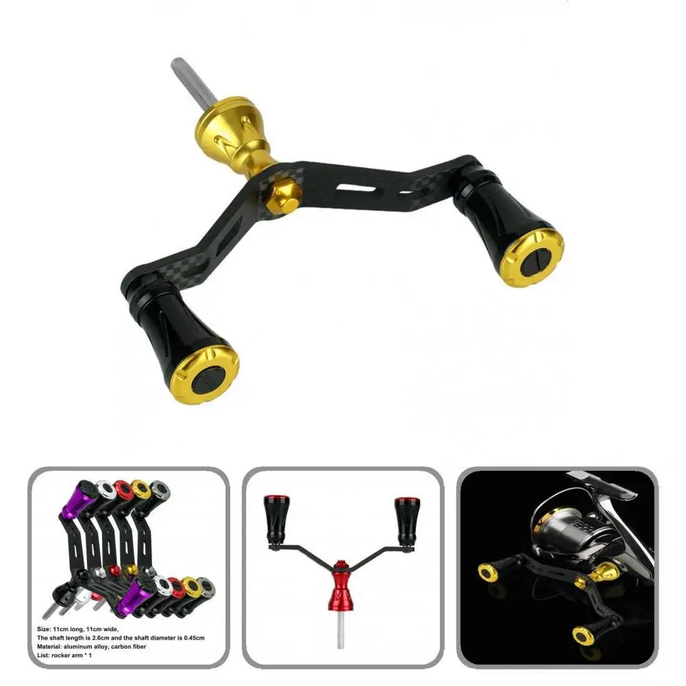 

Fishing Rocker Arm Light Texture Spinning Handle Carbon Fiber Anti Rust Practical Double Rocker Fishing Rocker Arm
