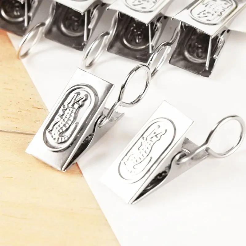

Stainless Steel Curtain Clips Metal Hanging Hooks for Curtain Photos Home Decoration Pack of 100 85LA