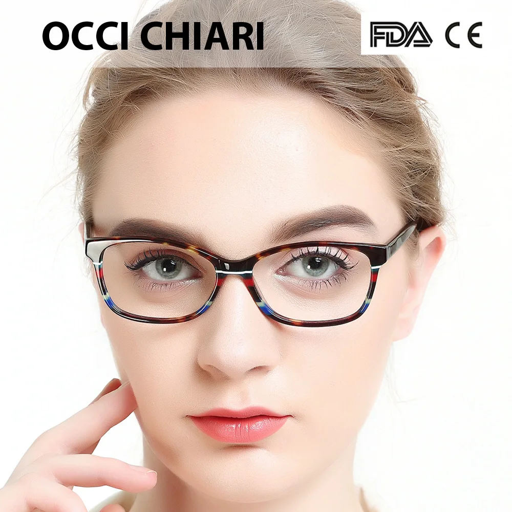 OCCI CHIARI, модный бренд, компьютерный анти-синий светильник, женские очки для близорукости, Темно-Синяя Прозрачная Оптическая оправа, очки, очки