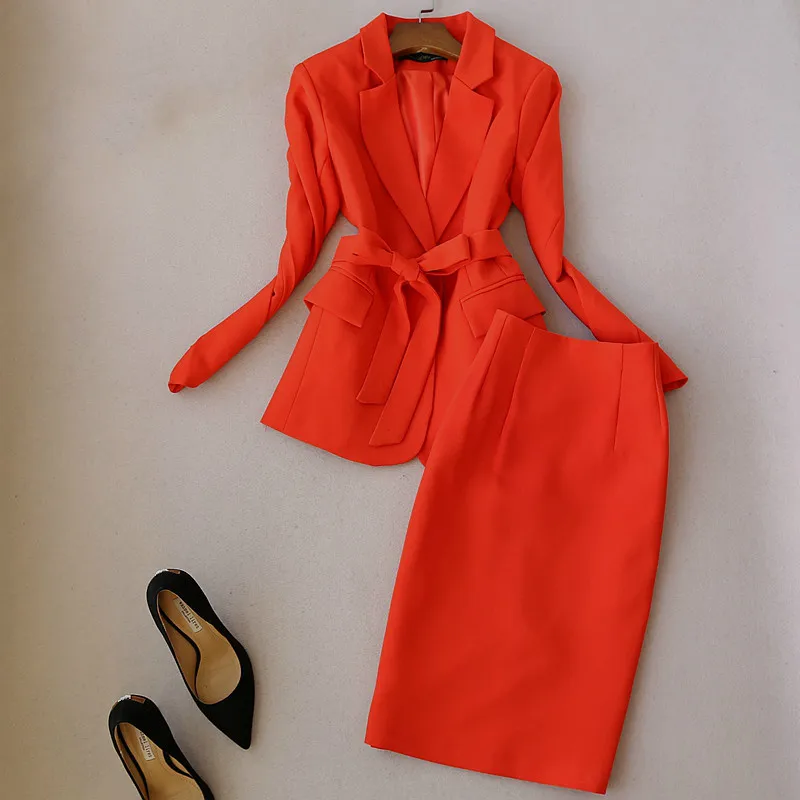 Осенние темпераментные женские костюмы комплект с юбкой Высококачественная