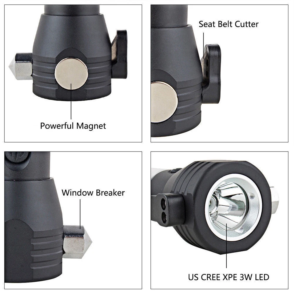 

Roadside Multi-Function Solar Powered Flashlight Survival Tool