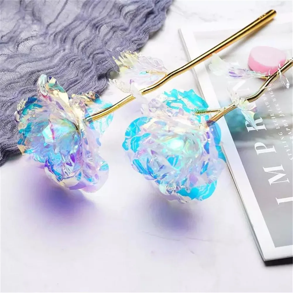 

Valentine's Day Creative Gift 24K Aluminum Foil Plated Gold Rose Lasting Eternal Love Artificial Rose Wedding Decoration