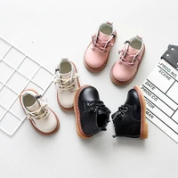 spring autumn new solid color baby girls martin boots cute princess shoes fashion toddler boys casual shoes pu leather flats