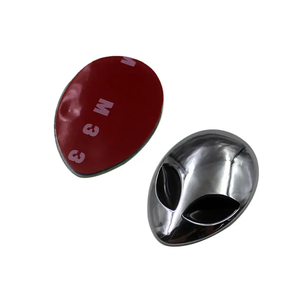 

2 Pieces Chrome Auto 3D Emblem Badge Sticker, Alien Head Car Decal Universal for Cars Trucks Motorcycles