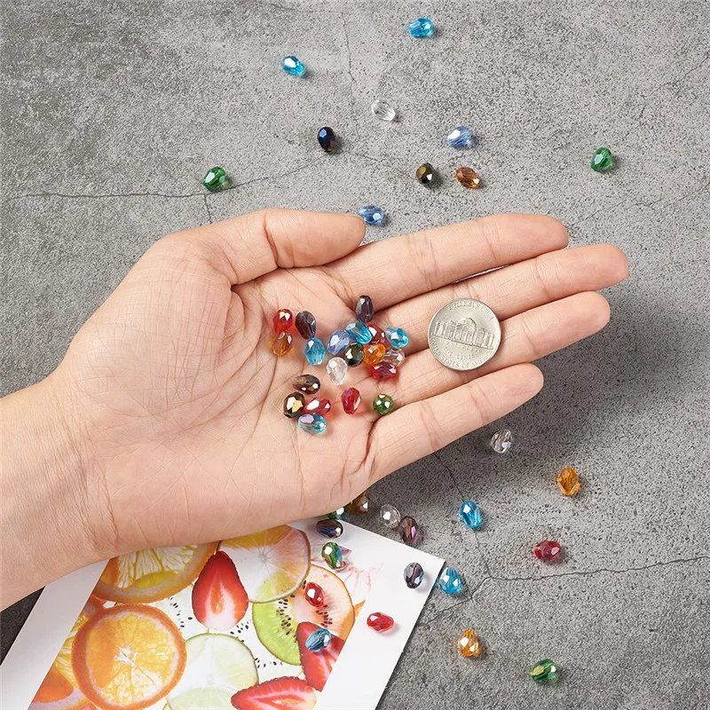50 шт смешанный граненый Цвет ABS покрываемый цветом стеклянные бусины для