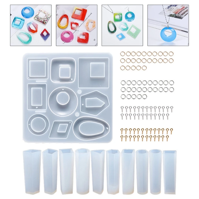 

1 Set Crystal Epoxy Resin Mold Kit Keychain Earrings Pendants Silicone Mould DIY Crafts Jewelry Making Material