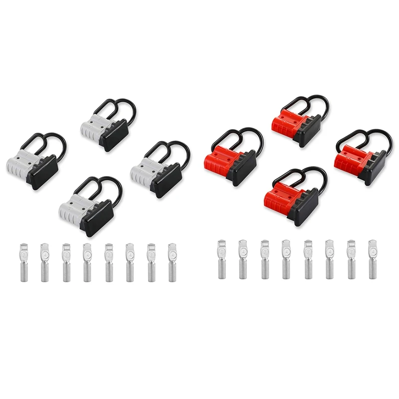 

4 Pcs 6-8 Gauge 50A Battery Quick Connect/Disconnect, Jumper Cable Plug Connector Kit for Towing Systems