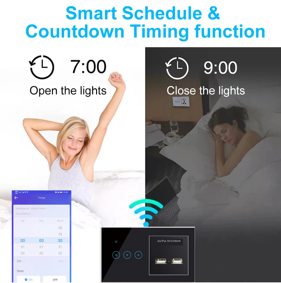 Светодиодный настенный светильник ель света Tuya Smart Life с управлением через