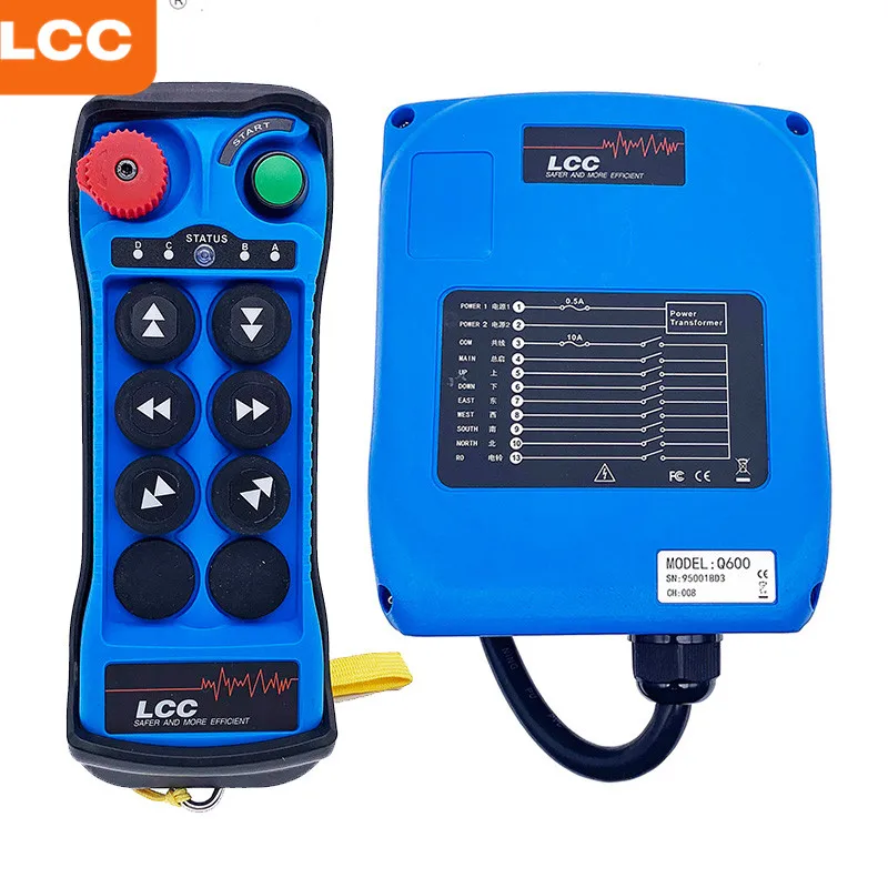 Control remoto Universal inalámbrico Q600 LCC, 6 teclas, resistente al agua, para grúa de elevación de Radio Industrial y grúa superior, Q600 LCC, 6 teclas