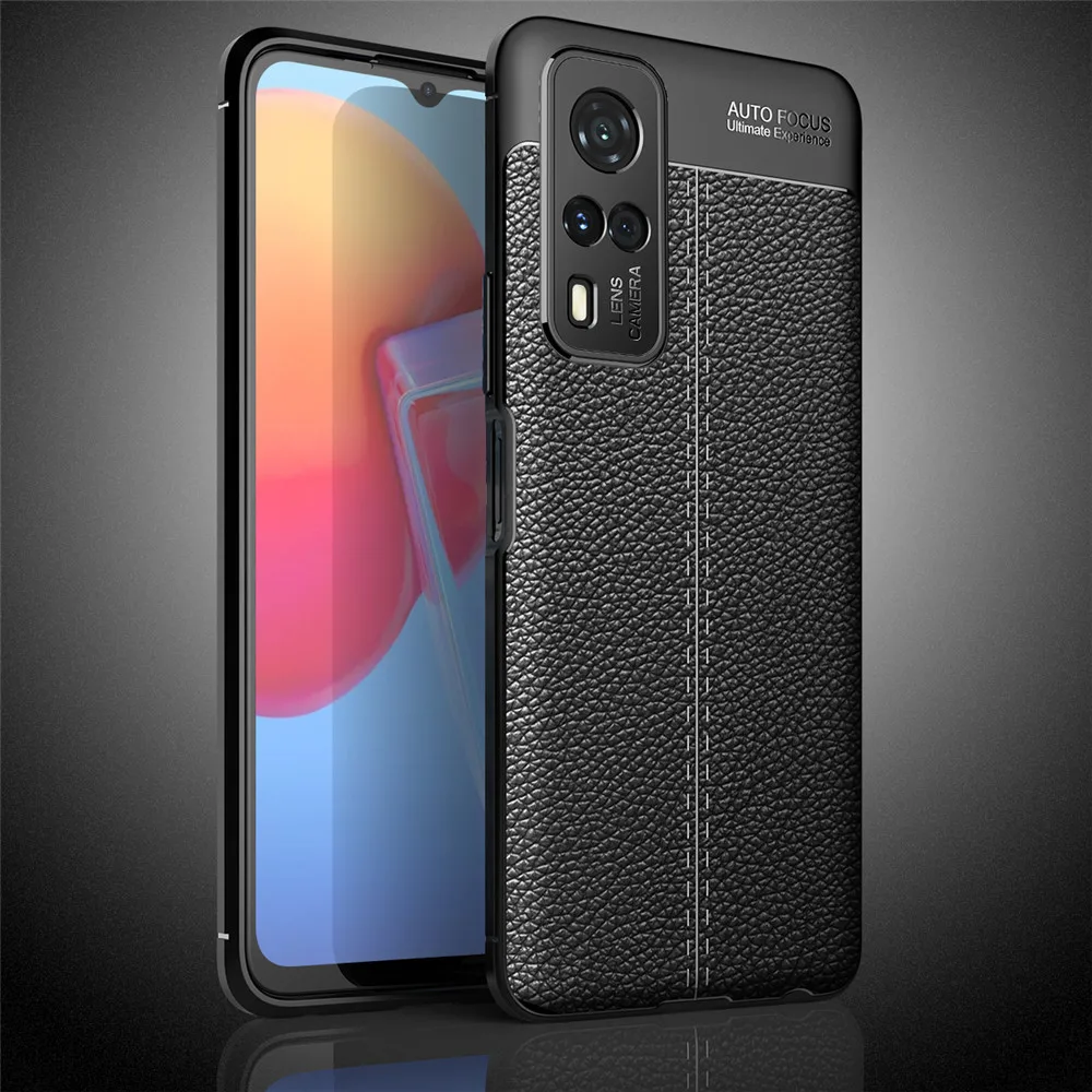 

For VIVO Y31 2021 Case vivoY31 V2036 Premium Soft Bumper TPU Leather For vivo Y31 Y 31 2021 6.58" Shockproof Coque Funda capa