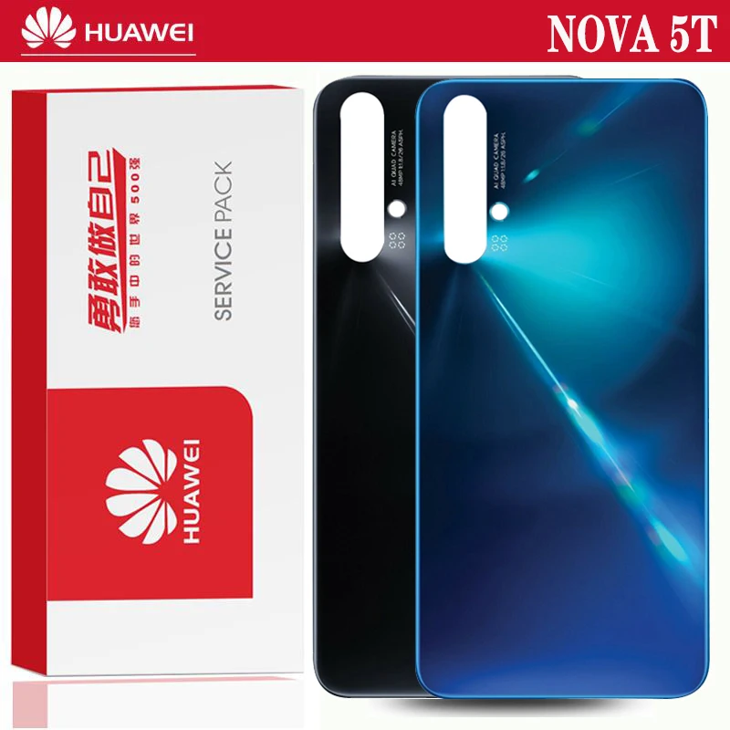 Заднее стекло для Huawei Nova 5T Крышка батарейного отсека Задняя стеклянная панель