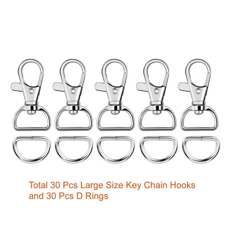 60Pcs Swivel Snap Hooks And D Rings For Lanyard Sewing Projects (1 inch Inside Width) | Украшения и аксессуары