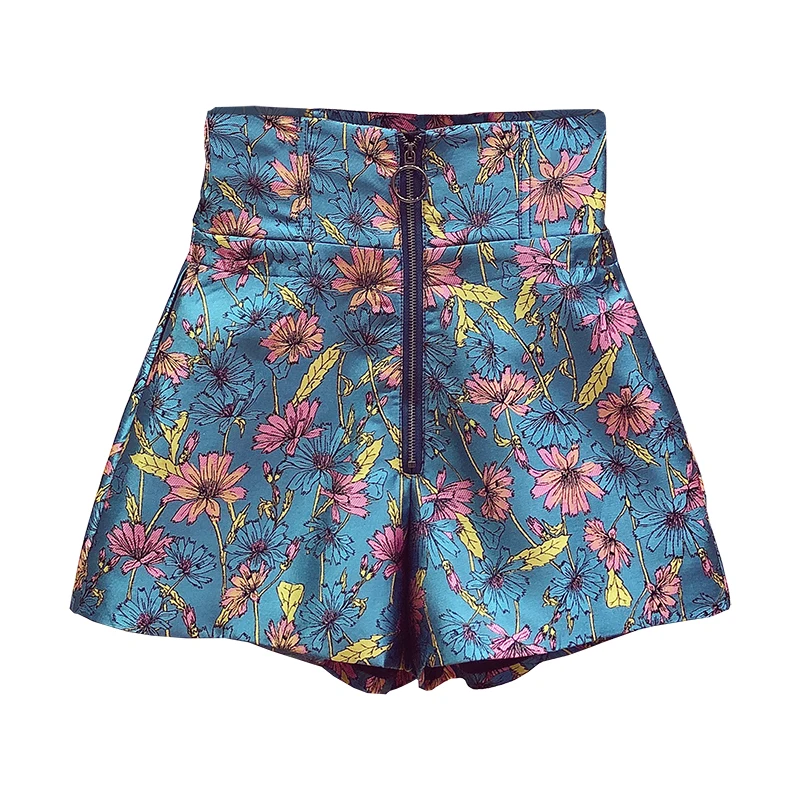 

High Waist Shorts Women 2020 Spring and Summer New Floral Print Shorts Women's All-match Slimming Wear Casual Wide Leg Shorts