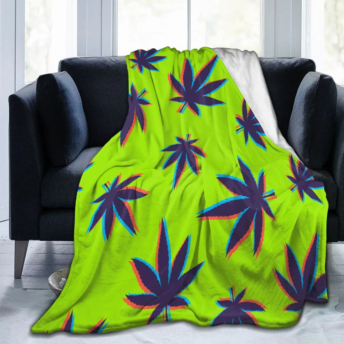 

Фланелевое Одеяло с листьями, ультра-мягкое Флисовое одеяло, одеяло для халата, дивана, кровати, путешествий, дома, зима, весна, осень
