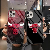 cool digital art line bull head phone case tempered glass for iphone 13 12 mini 11 pro xr xs max 8 x 7 plus se 2020 soft cover