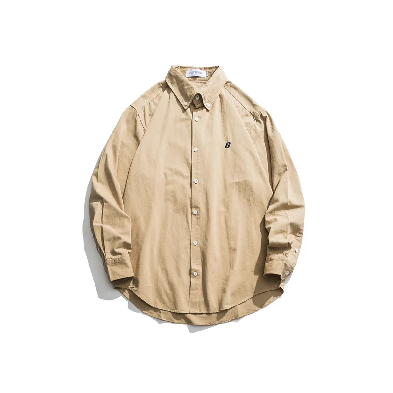 Новинка 2020 мужская пара уличная винтажная модная Однотонная рубашка и женская