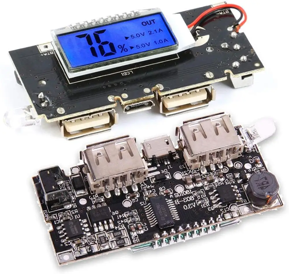 Dual USB 5V 1A 2.1A 18 650 Charger Mobile Power Bank PCB Module with BMS Protection for Phone DIY Mobile Power Bank Board