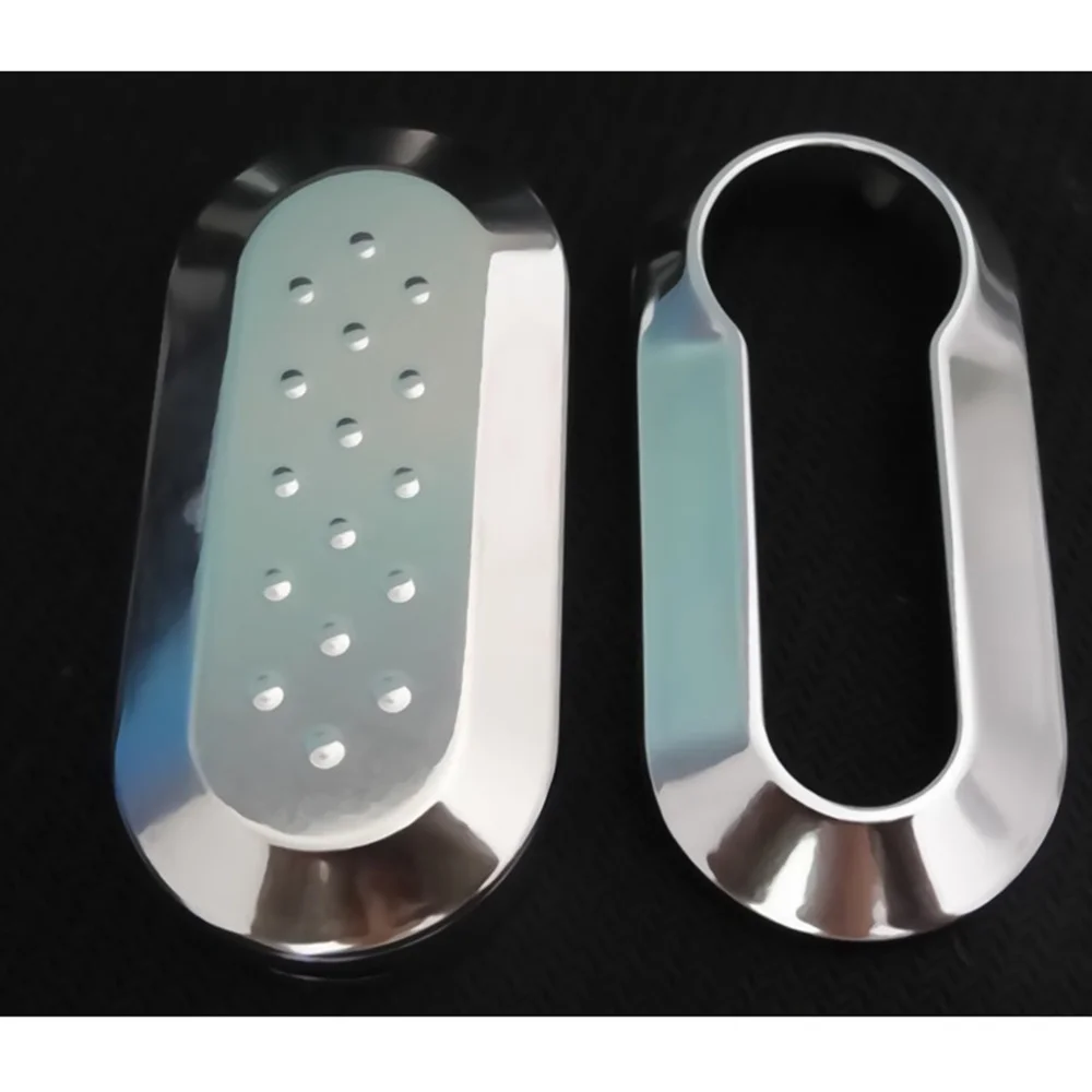 

Silver Remote Key Shell Replacement Cover Shell for Fiat 500 Car Accessories