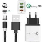 Магнитный USB-кабель для Samsung Galaxy S8 S9 S10 M40 A70 A50 A30 A20E A3 A5 A7 2017 Type C, Магнитный зарядный провод QC 3,0, быстрое зарядное устройство
