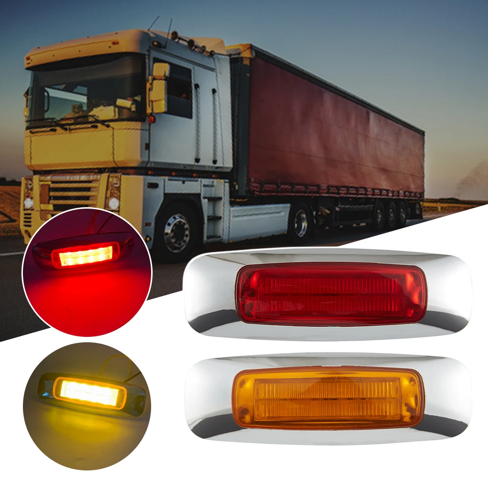 

8LED Side Taillights Side Marker Lights Electroplated 12V/24V Car External Lamp for Car Truck