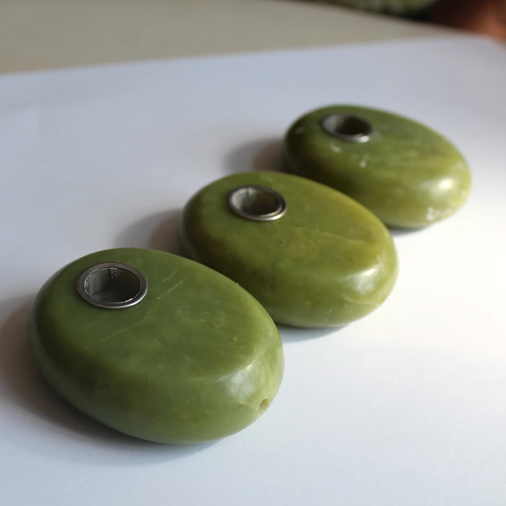 Runyangshi 1 шт. из натурального зеленого нефрита кристалл камень курительные трубки