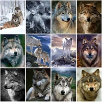 5d diy diamond painting wolf cross stitch kit full drill square embroidery animal mosaic art picture rhinestones gift home decor