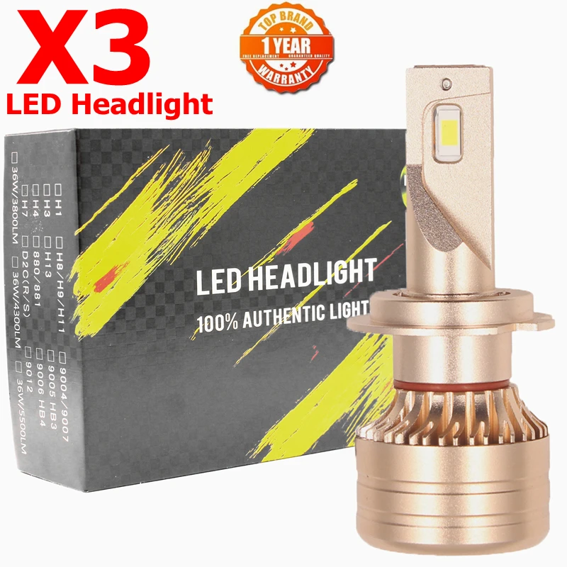 

X3 H7 headlight kit Fog Light H1 H3 880 881 H4 H8 H9 H11 H16JP 9005 9006 9012 5202 PSX24 PSX26 Car LED Lamp LED Headlights Bulb