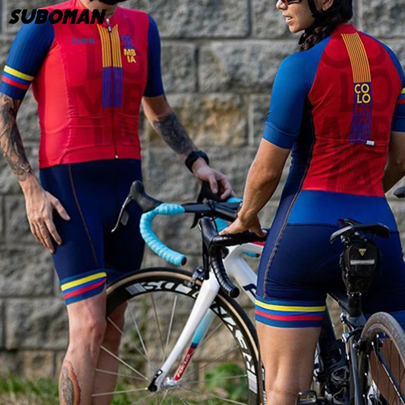 Suboman триатлона женские Велосипеды костюм с коротким рукавом цельный типа