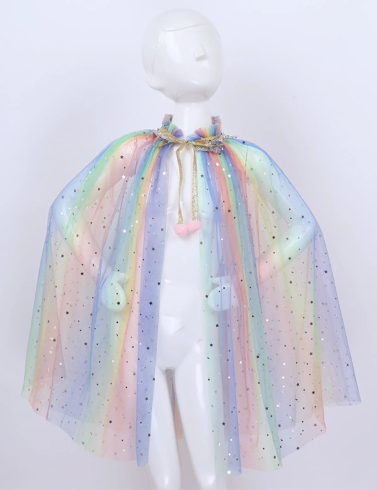 Kids Girls Sparkling Sequins Tulle Princess Cloak Capes Lightweight Halloween Birthday Party Costumes Dress Up | Тематическая