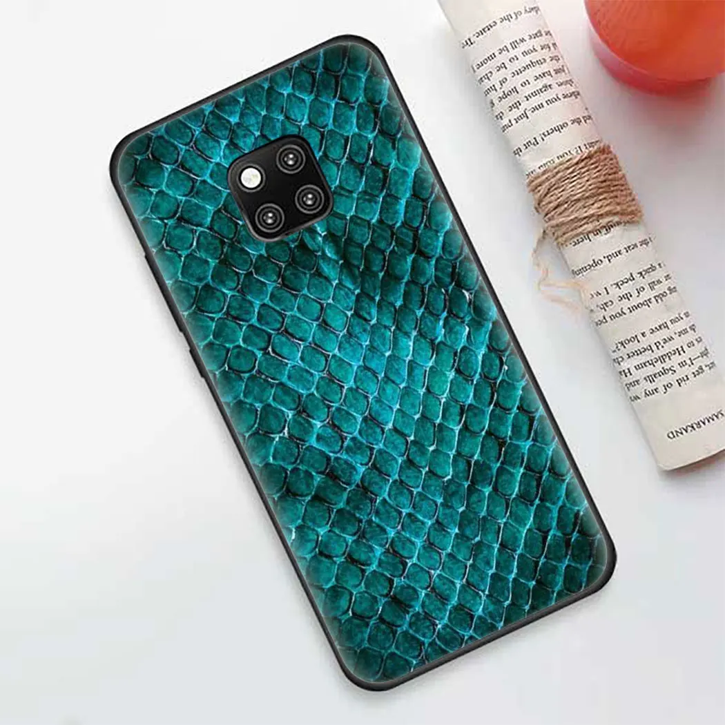 Soft silicone Cover for Huawei Honor 8 9 10 Lite 9X 20 Pro 7X 8A 8X 8C 20S Note Black Phone Case snake skin art | Мобильные телефоны