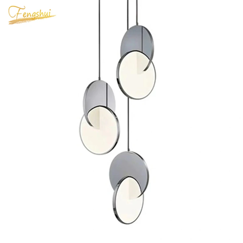 

Modern Creative Acrylic Mirror Round Pendant Lamp Nordic Designer LED Pendant Lights Hotel Restaurant Bedroom Living Room Lamps