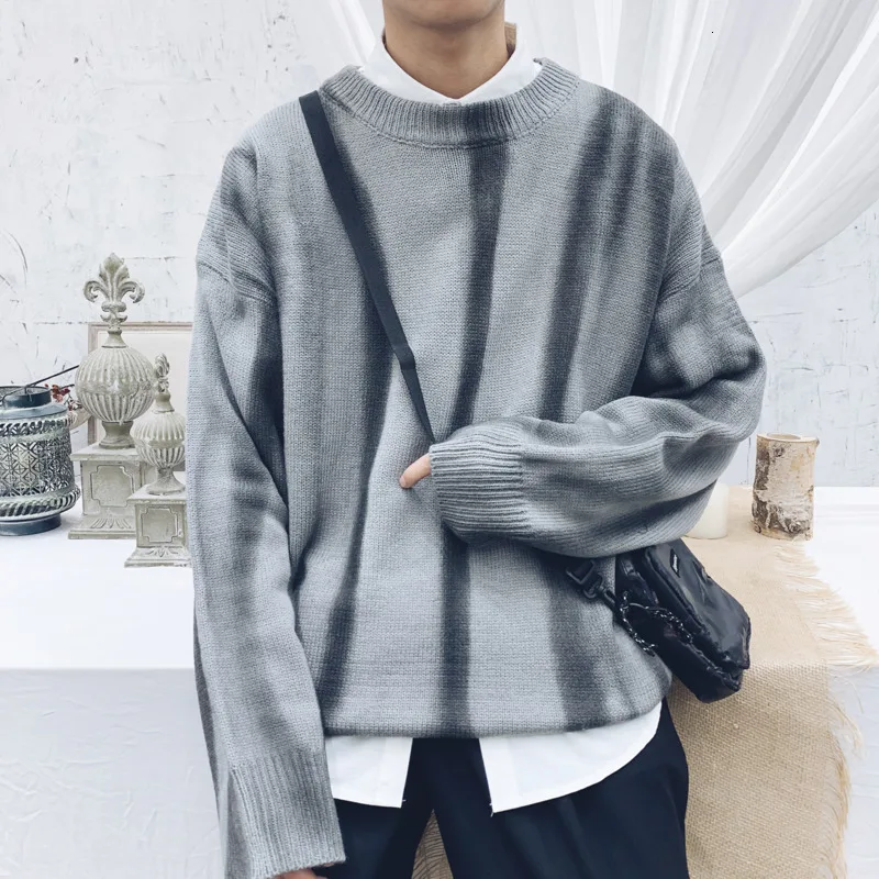 Зимний свитер мужской теплый модный Галстук окрашенный Печатный Повседневный