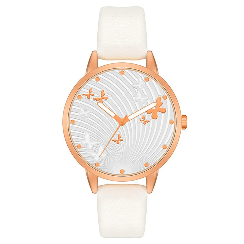 

1Pcs Gedruckt Schmetterling Luxus Frauen Mode Watche Einfache Weibliche Kleid Armbanduhren Klassische Design Damen Quarz Leder