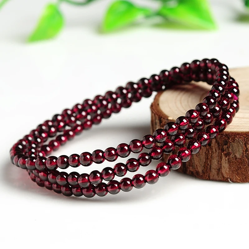 Натуральный винный красный гранатовый Ши браслет из бисера модные женские