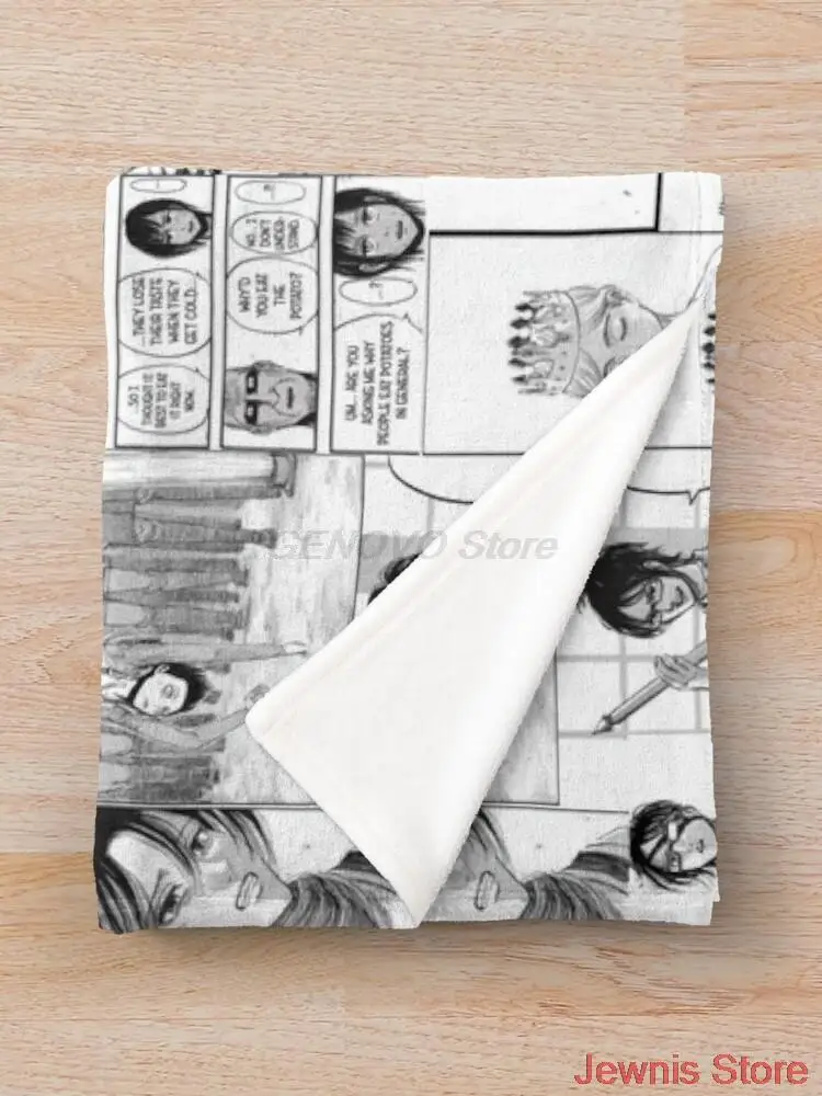 Панели для манги из атаки на титанов Флисовое одеяло с художественным принтом