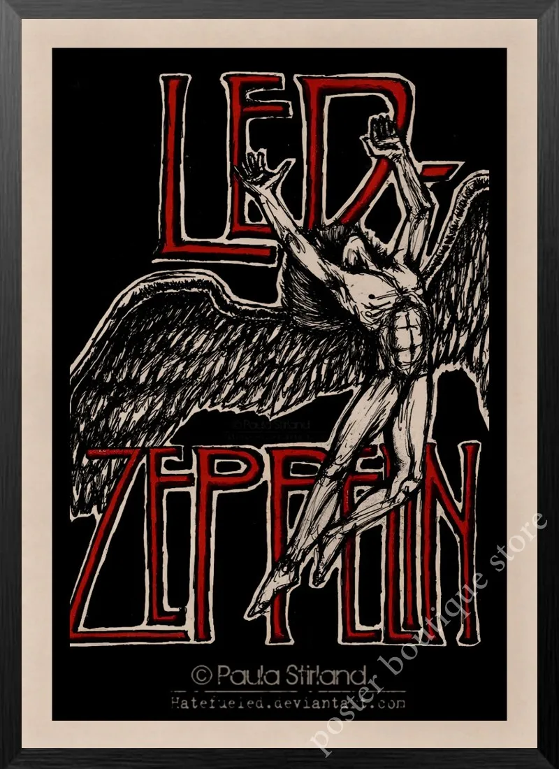9 Светодиодный плакат Zeppelin Rock Music, Jimmy Page, rober Plant, винтажный домашний декор, настенные наклейки, 9 процентов/5 - Цвет: 9