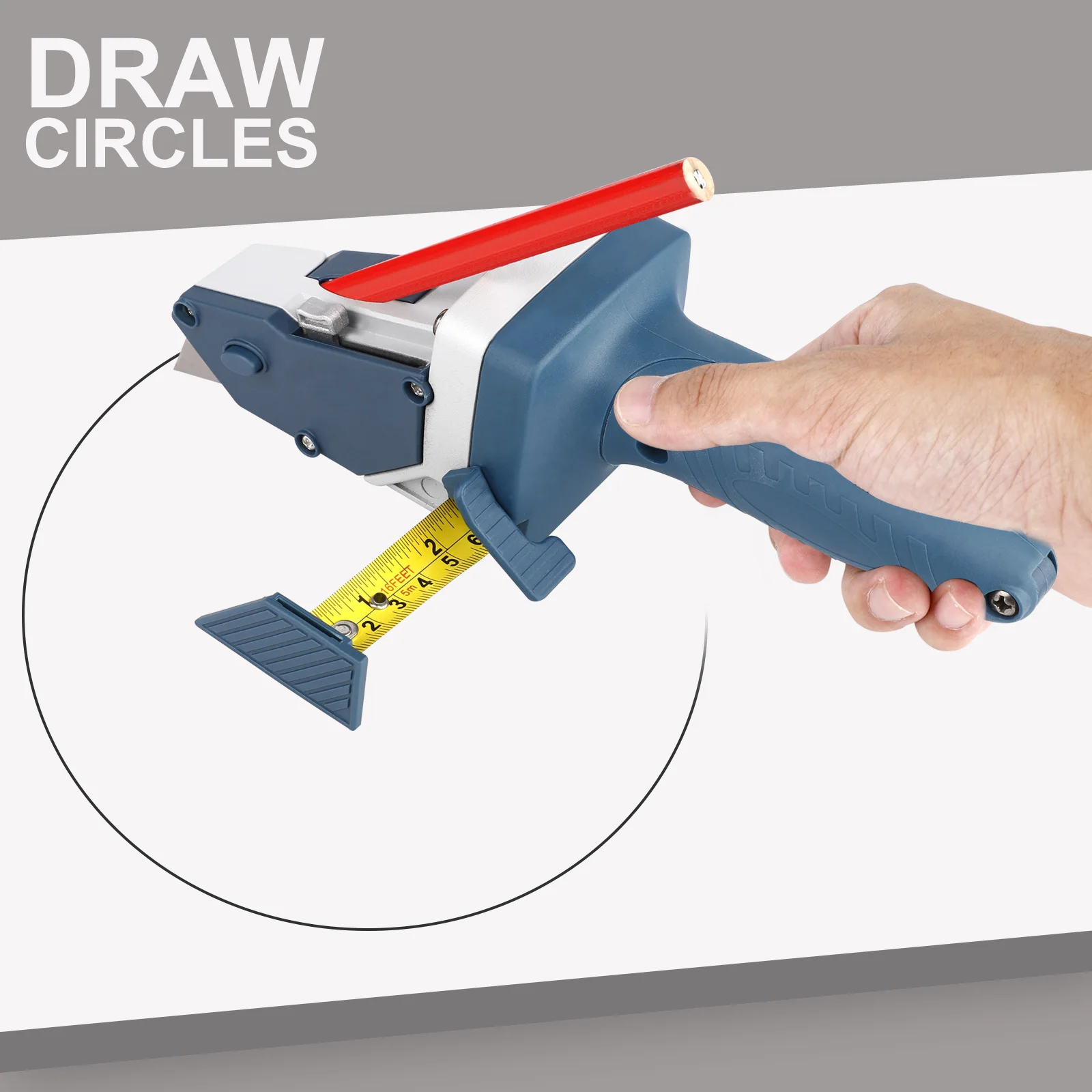 

3in1 Gypsum Board Cutting Device Drywall Cutting Artifact Tool Portable Scribe Cutting Board Carpentry Tool with 5M Tape Measure