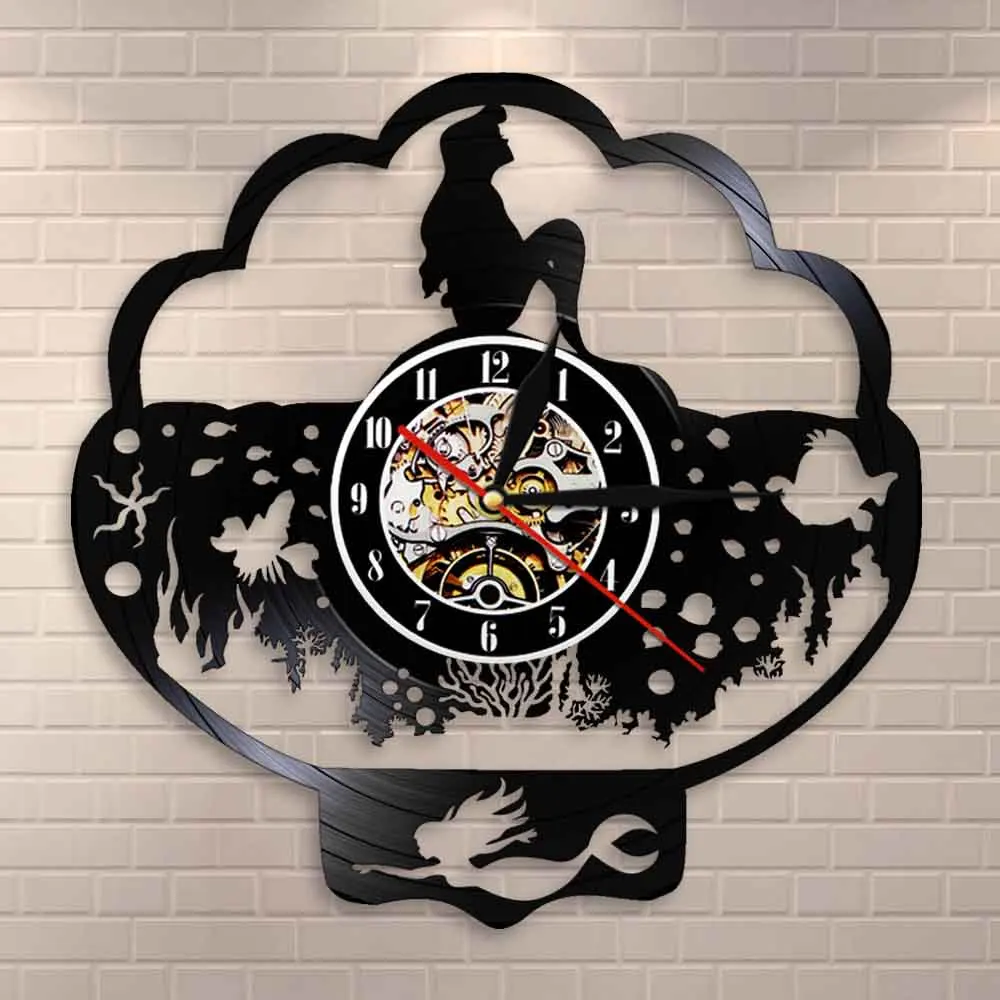 Настенные часы с изображением Русалочки сказочные украшения для подводной