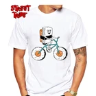 Крутая Байкерская футболка из 100% хлопка с круглым вырезом, Мужская футболка для езды на велосипеде с суши, Высококачественная футболка с индивидуальным принтом