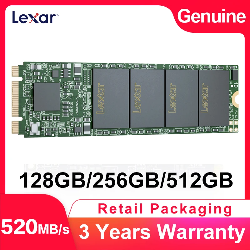 Жесткий диск Lexar LNM100 3D NAND SSD 64 ГБ 128 256 512 M.2 2280 SATA3 NGFF Внутренний твердотельный