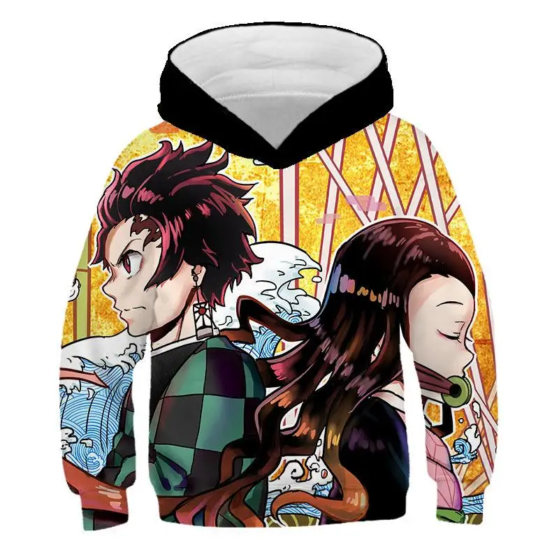 

Demon Slayer Hoodie Pullover Sweatshirt Boy /Girl Tanjiro Kamado Costume Hoodies Harajuku Demon Slayer Kimetsu No Yaiba Sudadera