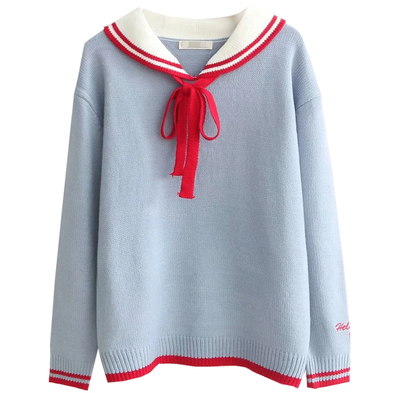 

Women's Sweaters Japanese Kawaii Ulzzang Vintage Sweet College Wind With Sweater Female Korean Harajuku Clothing For Women 2021