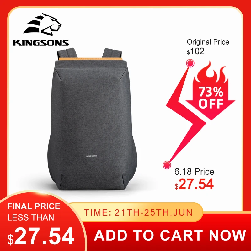 Kingsons 15 6 &quotрюкзаки для ноутбука USB зарядка школьный рюкзак Противоугонный